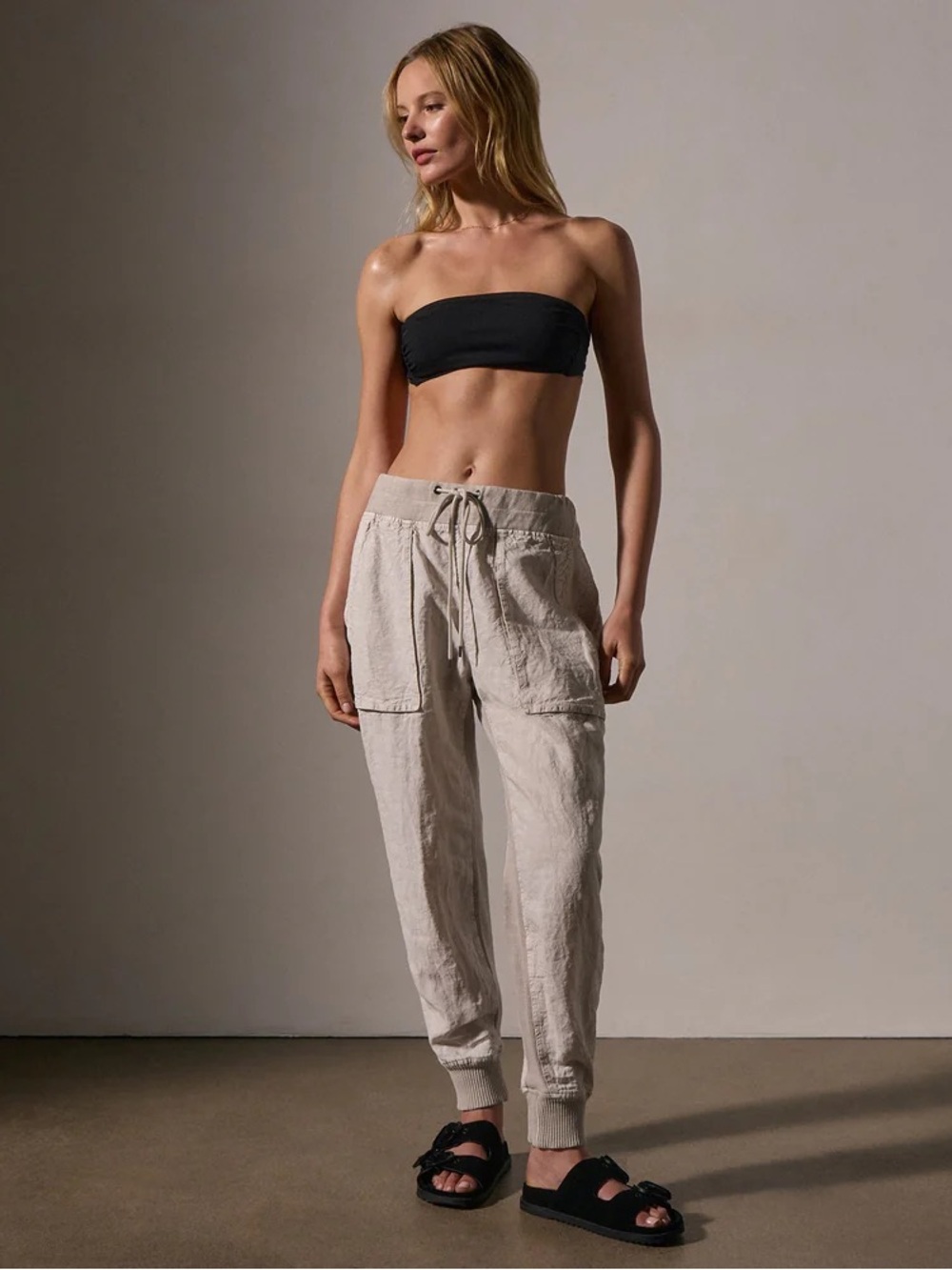 james perse estilo pants cotton linen mixed media size‎ 1 / small NWT